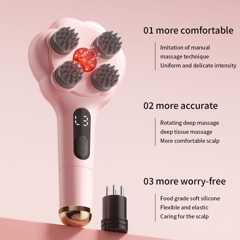 Cat Paw Air-Cushion Massage Hair Brush with Cleaning Function