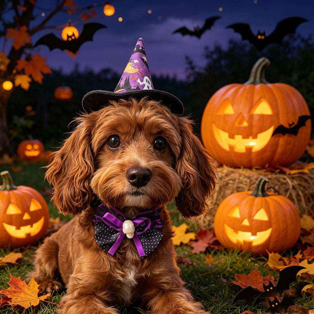 Halloween Pet Bat Wings Costume Set – Hat & Bow Tie for Cats and Dogs - Kivora