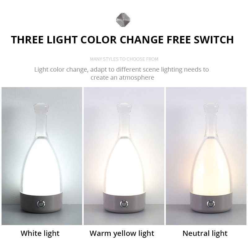 Wine Bottle Rechargeable Table Lamp – Modern Acrylic Bedside & Bar Décor Light - Kivora