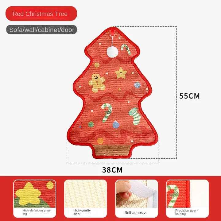 New Halloween Christmas Tree Cartoon Cat Scratcher Durable Non-Shedding Wall-Mounted Cat Claw Sharpening Sisal Scratching Board - Kivora