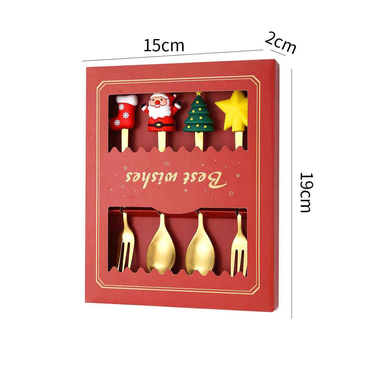 Christmas gift tableware stainless steel coffee spoon dessert spoon fork set - Kivora