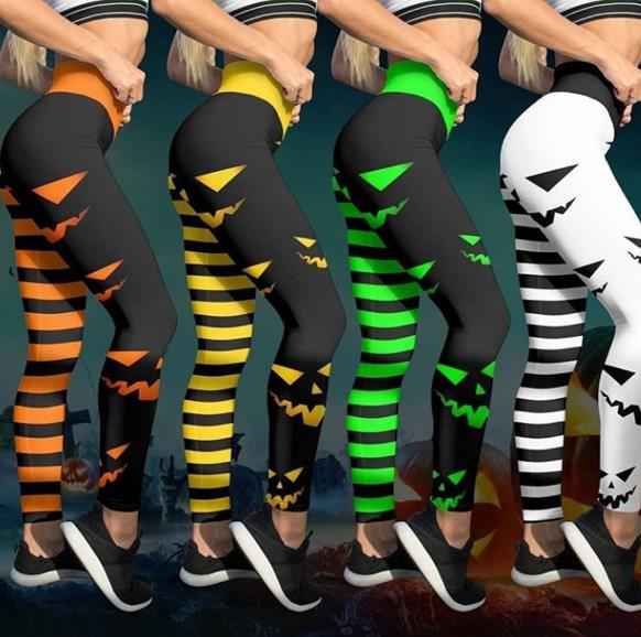 Halloween Pumpkin Print Pants – Festive Costume Bottoms for Women - Kivora
