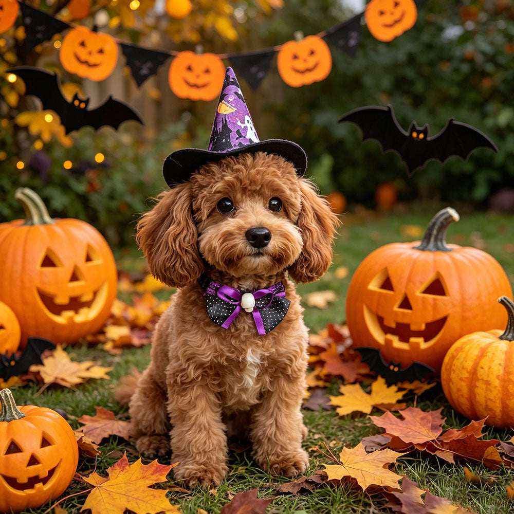 Halloween Pet Bat Wings Costume Set – Hat & Bow Tie for Cats and Dogs - Kivora