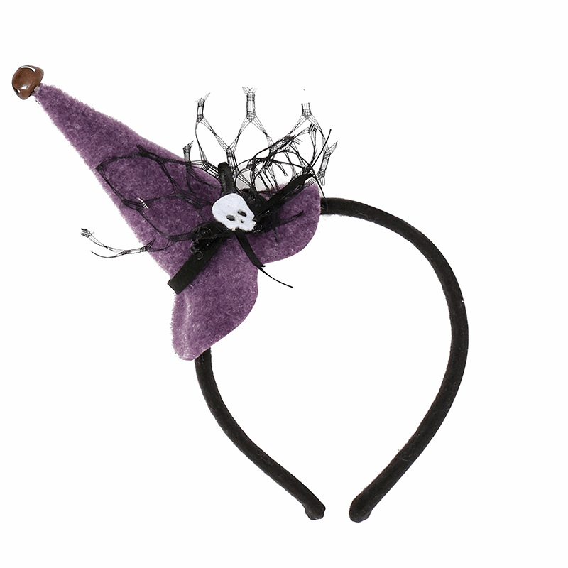 Halloween Witch Hat Headband with Spider Web & Pumpkin – Costume Hair Accessory - Kivora