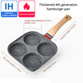 Four-Hole Nonstick Breakfast Pan with Glass Lid