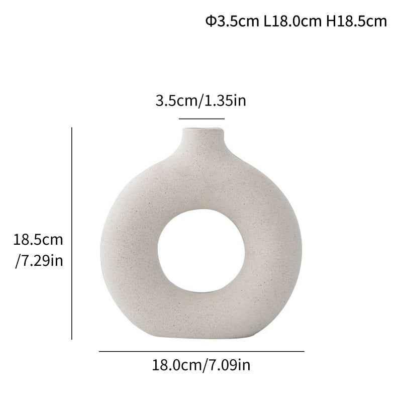 Unglazed spotted ceramic vase simple modern creative ornaments decoration - Kivora