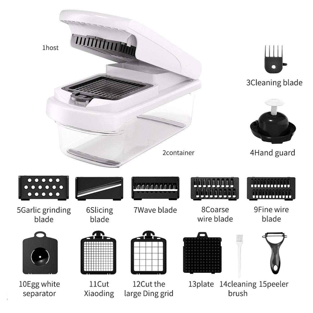 Home multifunctional vegetable slicer 15 in one potato slicer - Kivora