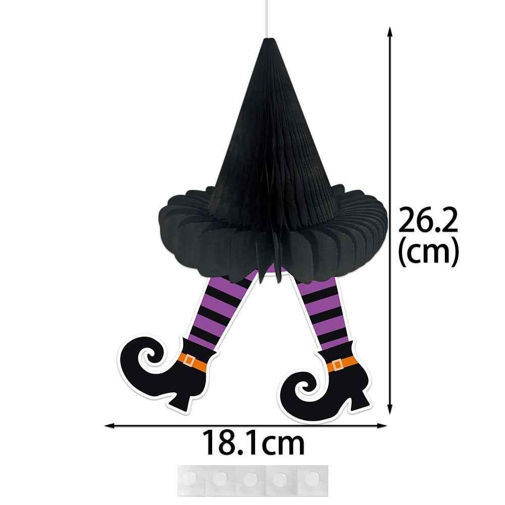 Halloween Honeycomb Ball Hanging Ornaments – 3D Pumpkin & Spider Party Décor - Kivora