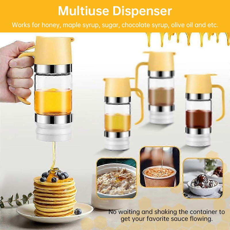 Glass Honey Dispenser with Press Pump & Handle, 300 ml