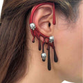 Exaggerated Lava Drop Earrings – Retro Wine Red Halloween Statement Jewelry - Kivora