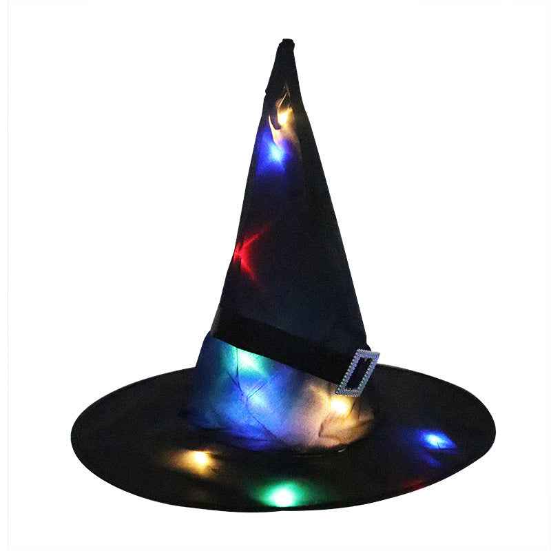 LED Light-Up Halloween Witch & Wizard Hat – Glow Party Costume Prop - Kivora