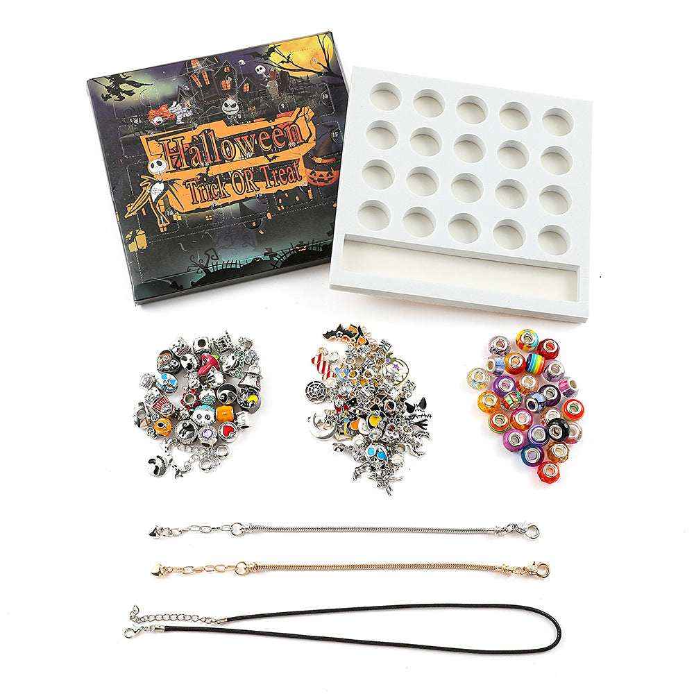 Halloween DIY Bead Bracelet & Necklace Gift Set – Kids Jewelry Blind Box - Kivora