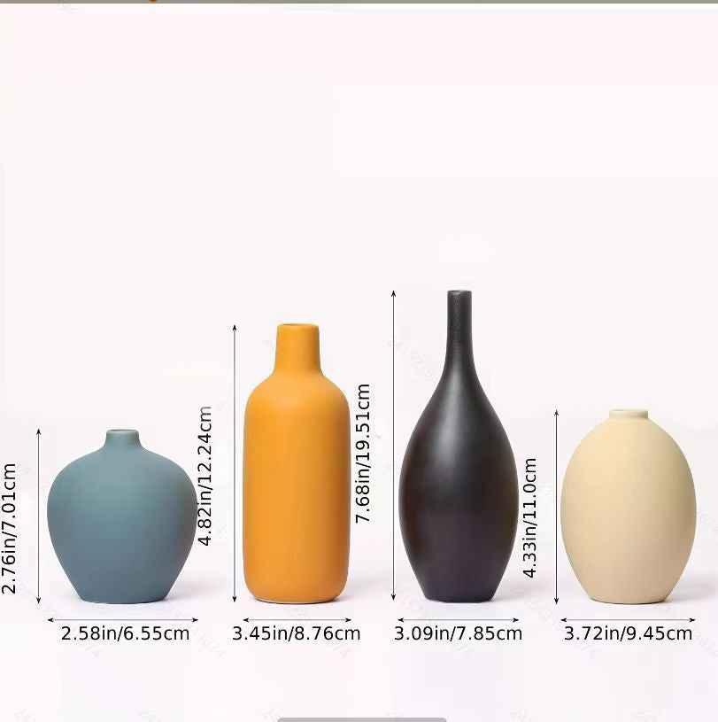 Ceramic Vase Set — Elegant 3-Piece Home Décor Collection - Kivora