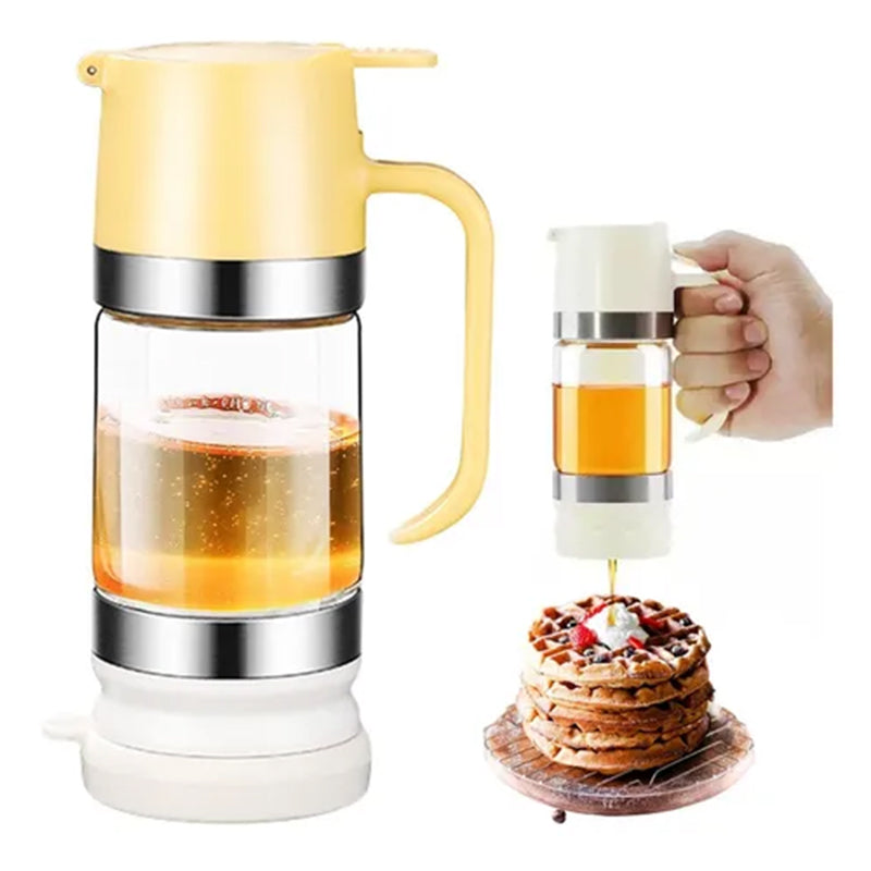 Glass Honey Dispenser with Press Pump & Handle, 300 ml