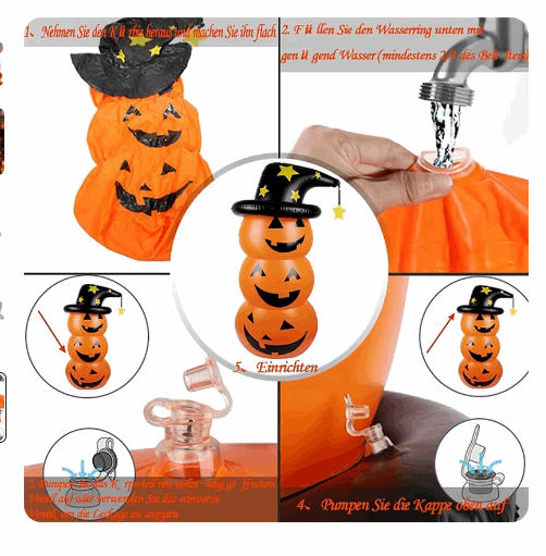 Halloween Inflatable Pumpkin & Ghost Tumbler – Standing Garden Ornament Decoration - Kivora