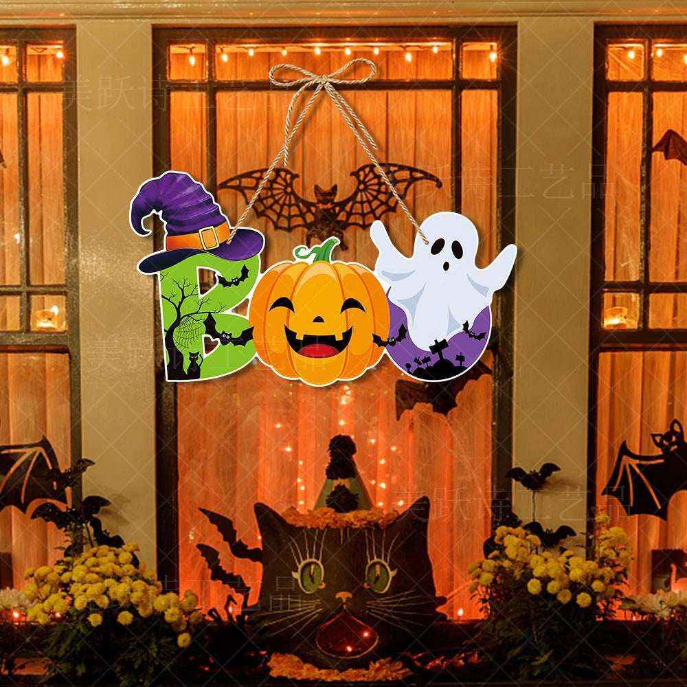 Halloween Door Hanger Decorations – Pumpkin, Skeleton, Bat, Witch & More - Kivora
