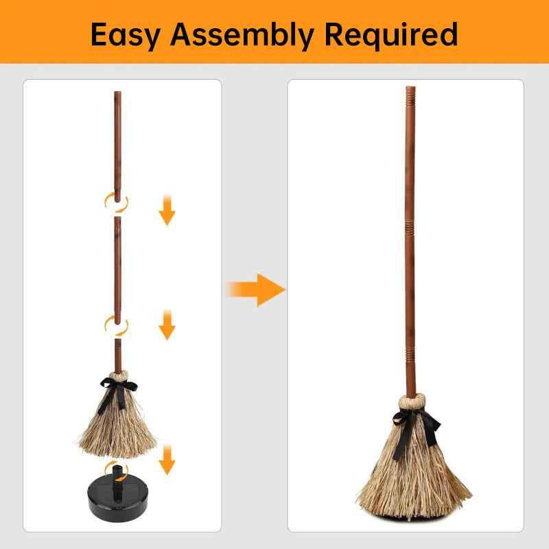 Halloween Floating Witch Broom – Dancing Broom with Spooky Ghost Sound - Kivora