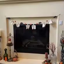 Halloween Ghost Garland – Farmhouse Hanging Decoration for Indoor & Outdoor Décor - Kivora