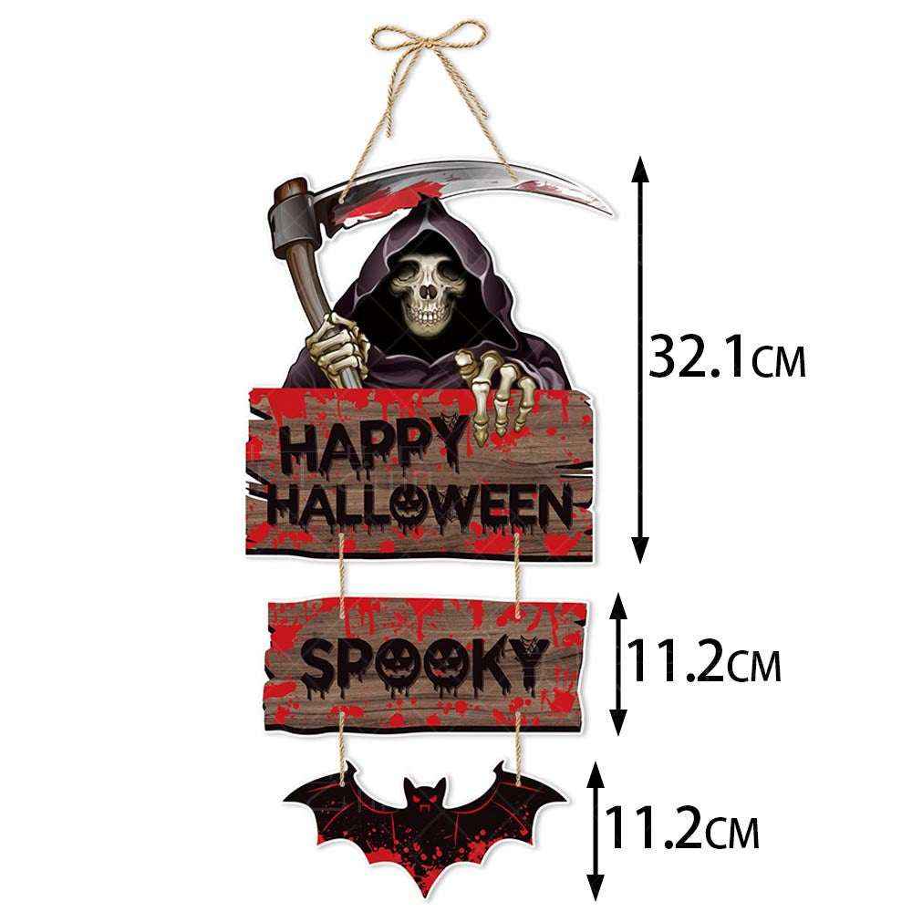 Halloween Door Hanger Decorations – Pumpkin, Skeleton, Bat, Witch & More - Kivora