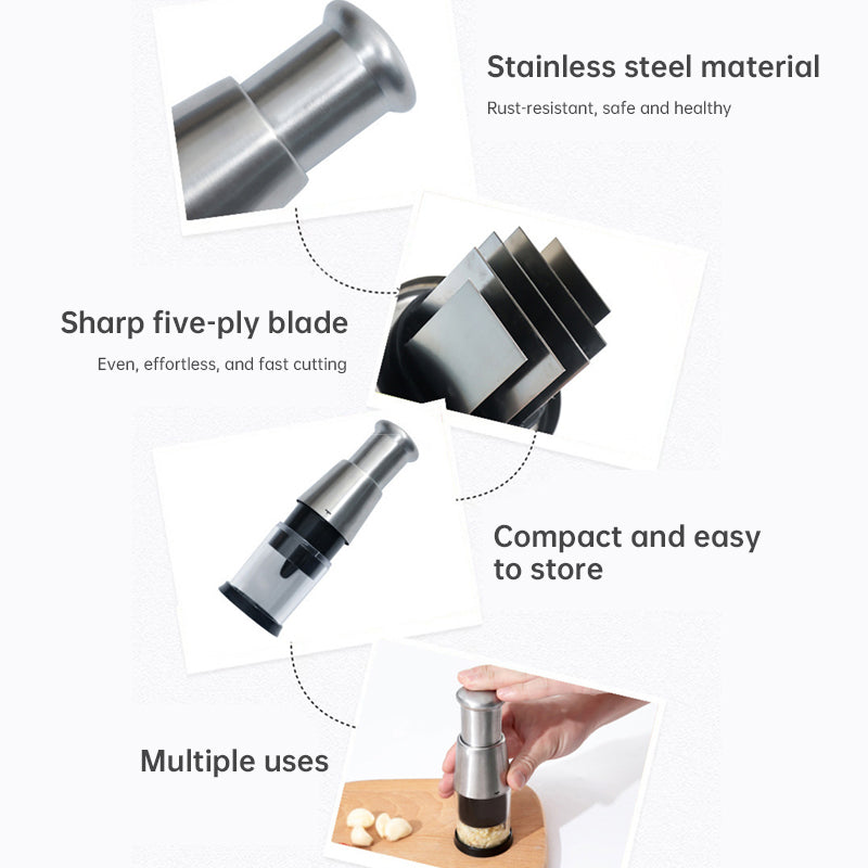 Manual Garlic & Herb Chopper with Stainless Steel Blades