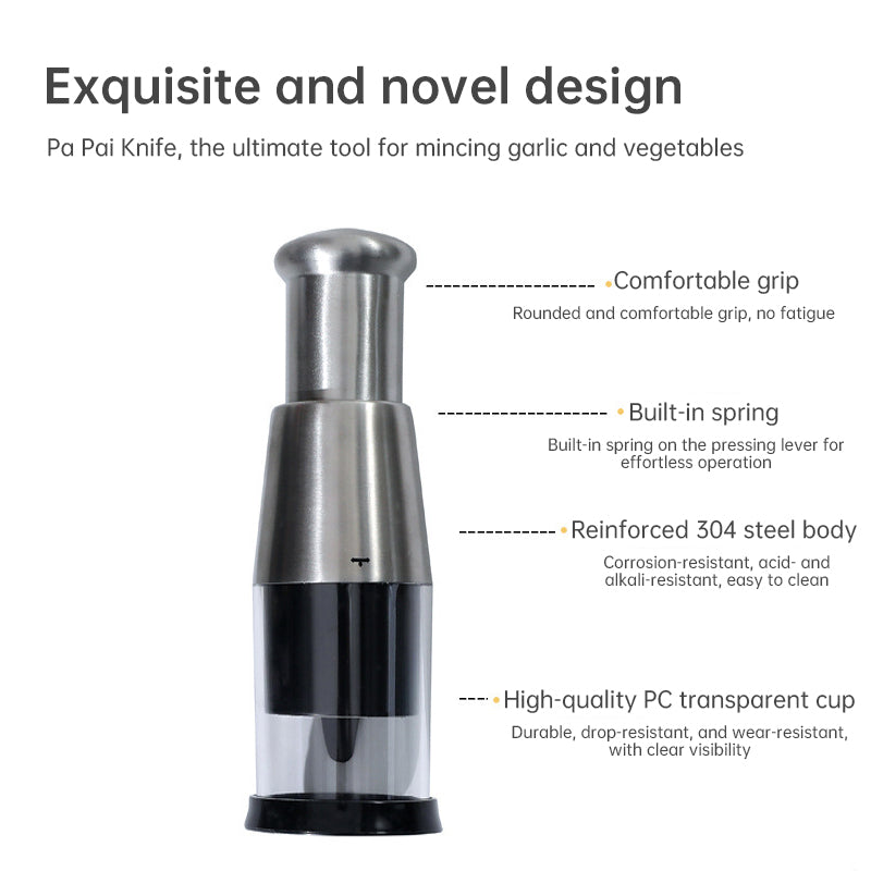 Manual Garlic & Herb Chopper with Stainless Steel Blades