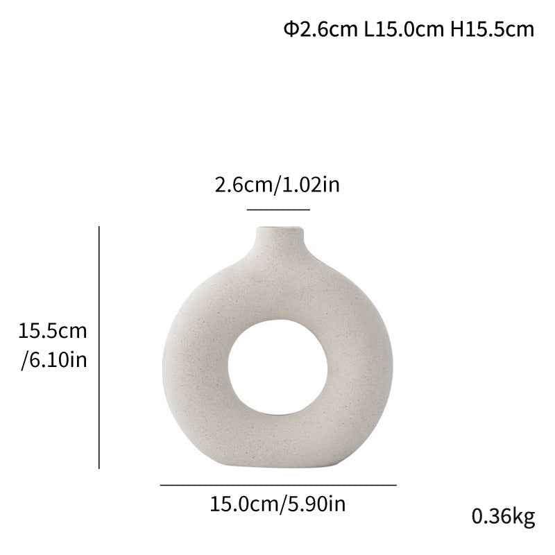 Unglazed spotted ceramic vase simple modern creative ornaments decoration - Kivora