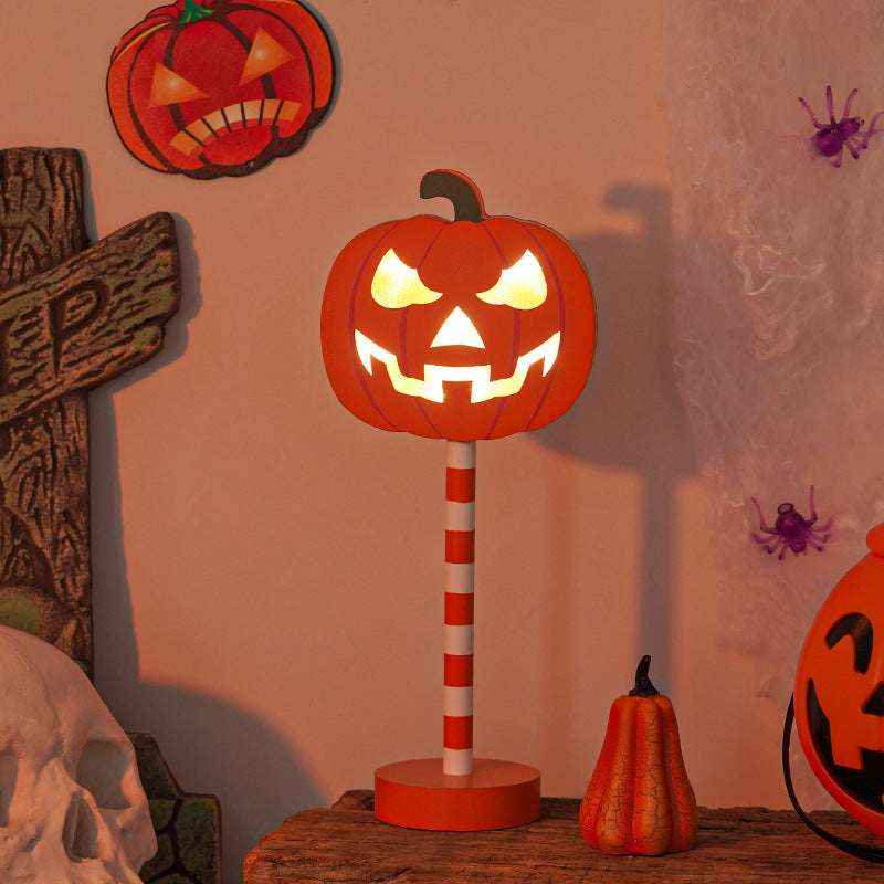 LED Halloween Lights Pumpkin Ghost Skull Wooden Decoration Night Light Atmosphere Light - Kivora
