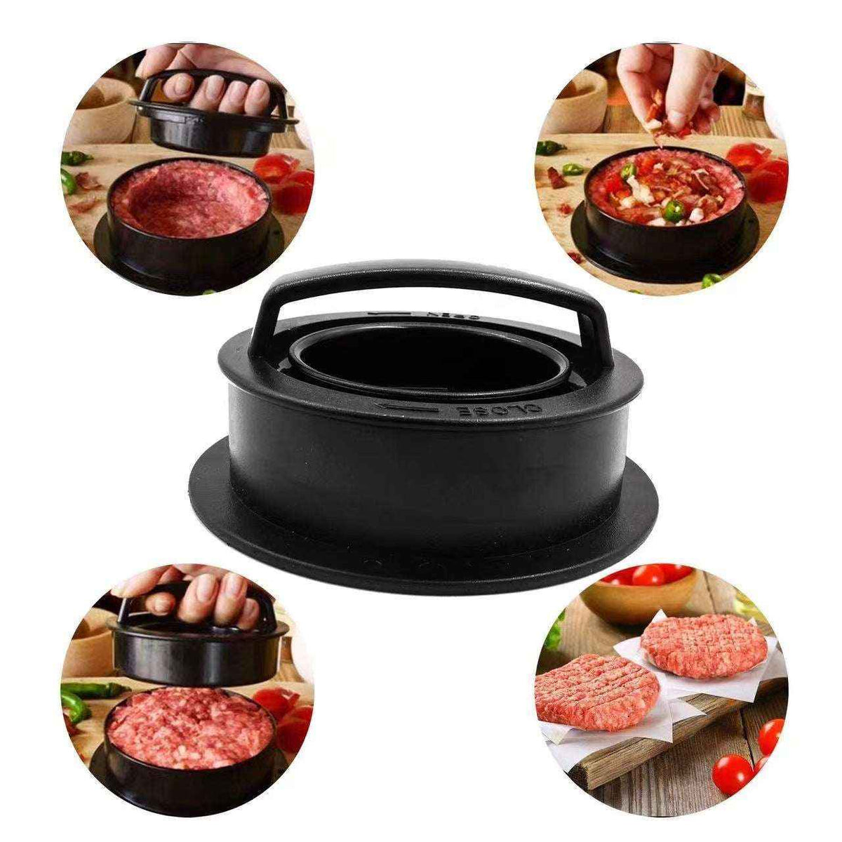 Burger meat press circular manual meat press combination - Kivora