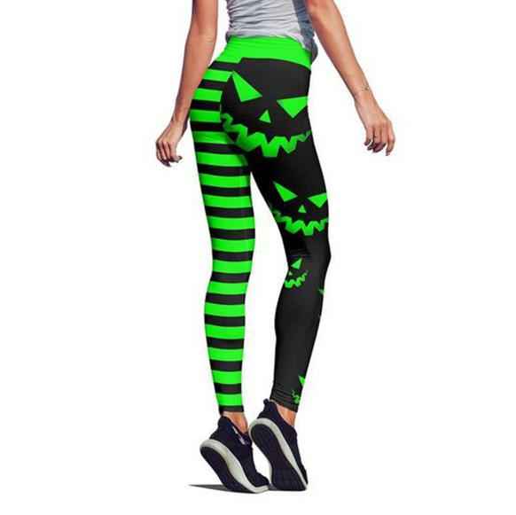 Halloween Pumpkin Print Pants – Festive Costume Bottoms for Women - Kivora