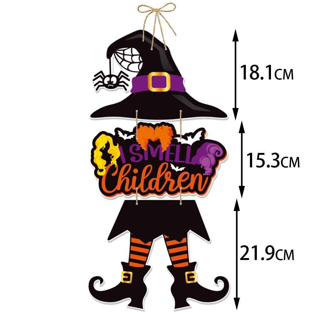 Halloween Door Hanger Decorations – Pumpkin, Skeleton, Bat, Witch & More - Kivora