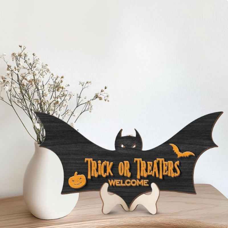 Halloween Batman Wooden Craft Desktop Prop Decorative Wooden Sign Home Decoration - Kivora