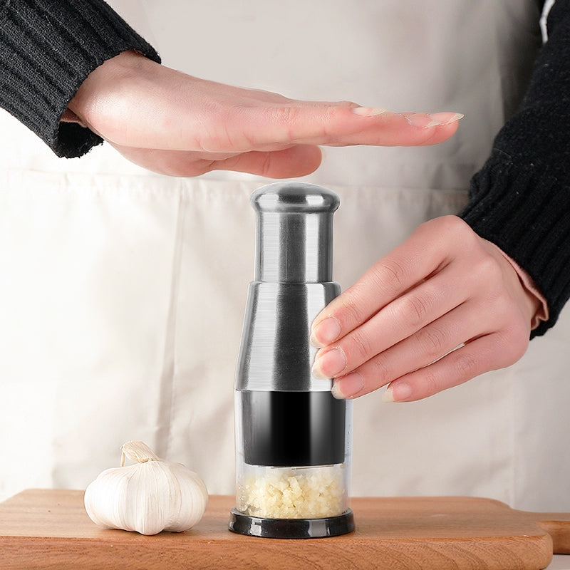 Manual Garlic & Herb Chopper with Stainless Steel Blades
