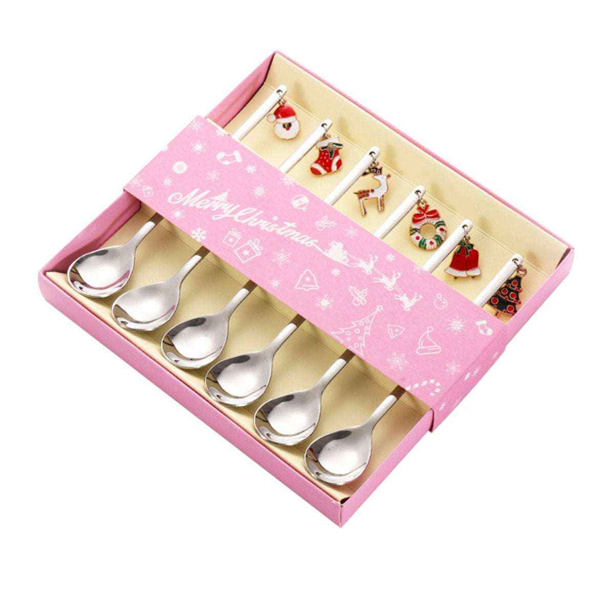 Christmas gift tableware stainless steel coffee spoon dessert spoon fork set - Kivora