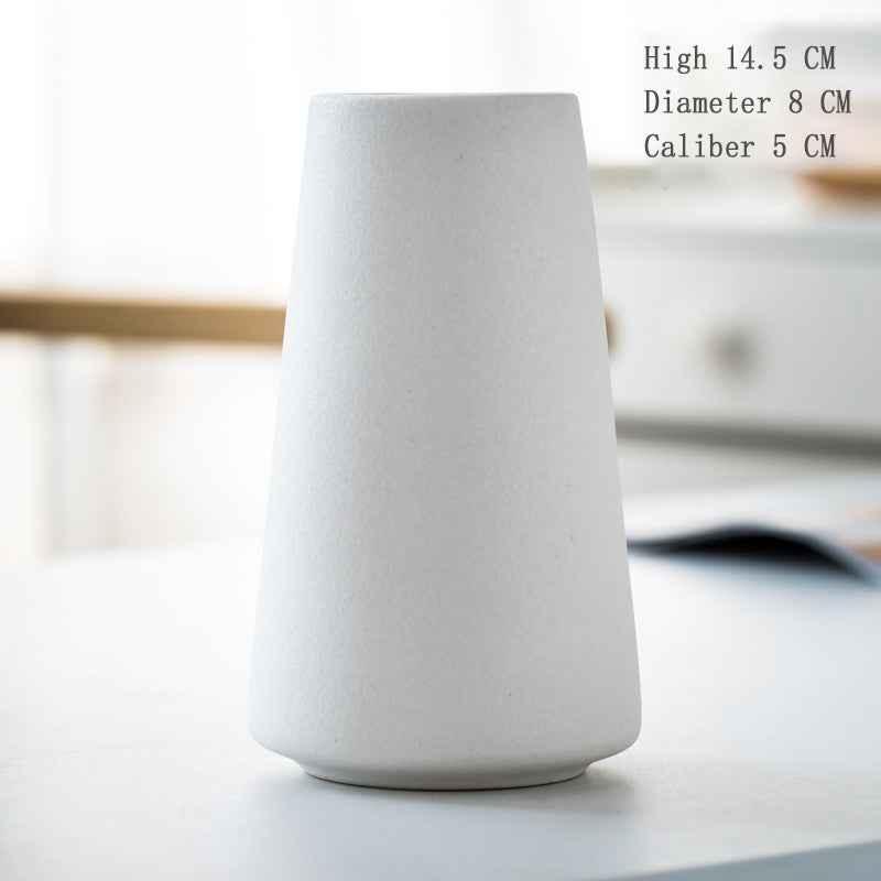 Simple Retro Frosted Ceramic Vase, Coarse Ceramic Round Bottle, Creative Home Decoration, Nordic Pastoral Style Handicrafts - Kivora
