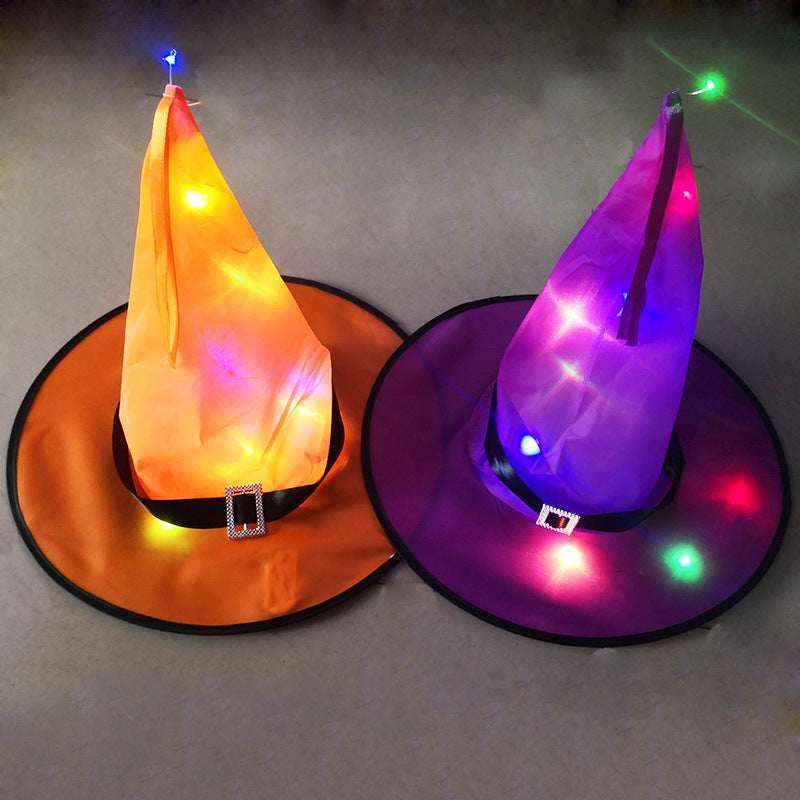 LED Light-Up Halloween Witch & Wizard Hat – Glow Party Costume Prop - Kivora