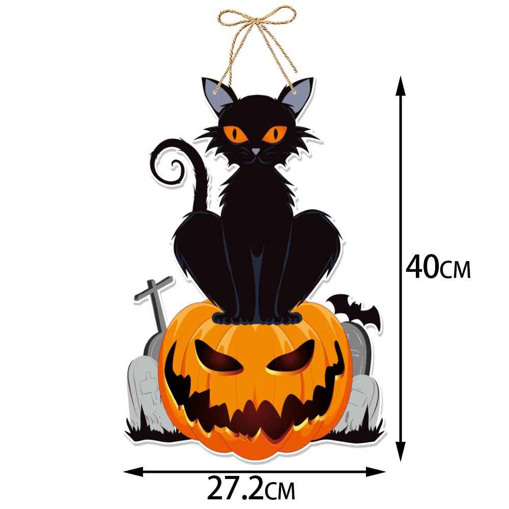 Halloween Door Hanger Decorations – Pumpkin, Skeleton, Bat, Witch & More - Kivora
