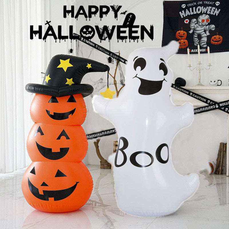 Halloween Inflatable Pumpkin & Ghost Tumbler – Standing Garden Ornament Decoration - Kivora