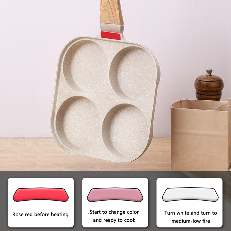 Four-Hole Nonstick Breakfast Pan with Glass Lid