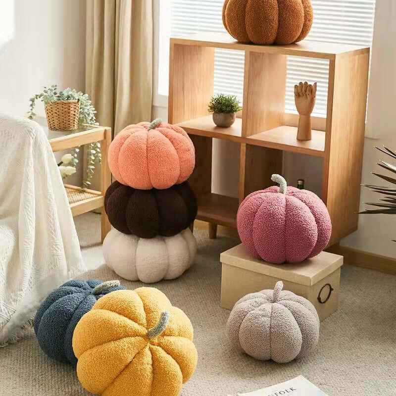 Cute Pumpkin Throw Pillow, Minimal Ins Style Sofa Cushion Living Room Bedhead Cushion Office Plush Cushion - Kivora