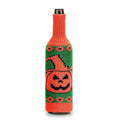 Halloween Wine Bottle Cover - Knitted Pumpkin & Skull | Kivora
