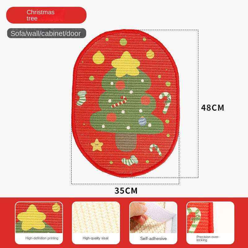 New Halloween Christmas Tree Cartoon Cat Scratcher Durable Non-Shedding Wall-Mounted Cat Claw Sharpening Sisal Scratching Board - Kivora