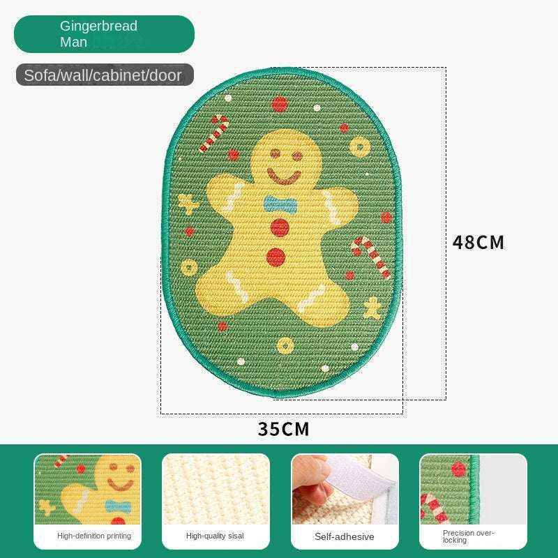 New Halloween Christmas Tree Cartoon Cat Scratcher Durable Non-Shedding Wall-Mounted Cat Claw Sharpening Sisal Scratching Board - Kivora