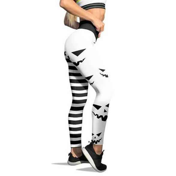 Halloween Pumpkin Print Pants – Festive Costume Bottoms for Women - Kivora