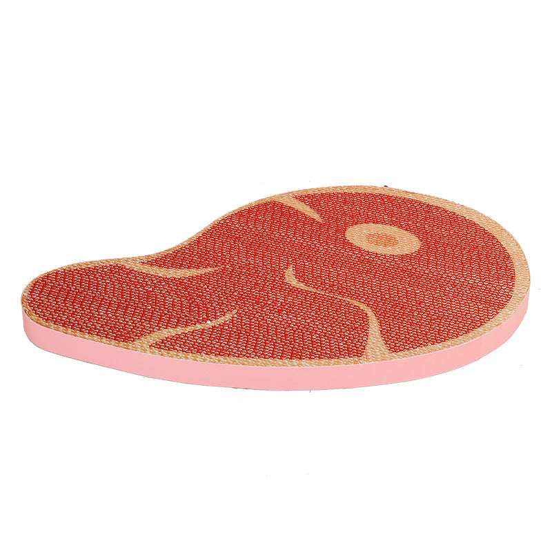 Creative New Design Steak Corrugated Cat Scratcher, Cat Claw Sharpening Rest Toy, Anti-Scratch Wall-Mounted Standing Cat Toy - Kivora