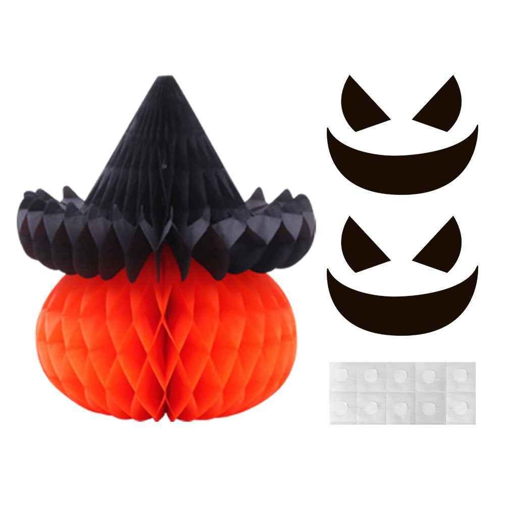 Halloween Honeycomb Ball Hanging Ornaments – 3D Pumpkin & Spider Party Décor - Kivora