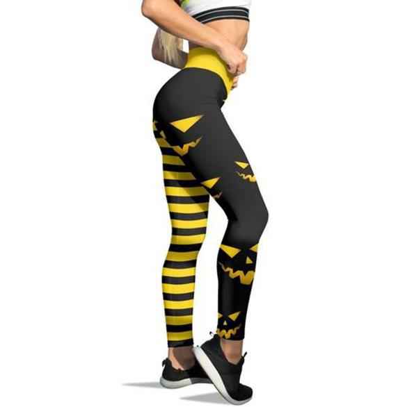 Halloween Pumpkin Print Pants – Festive Costume Bottoms for Women - Kivora