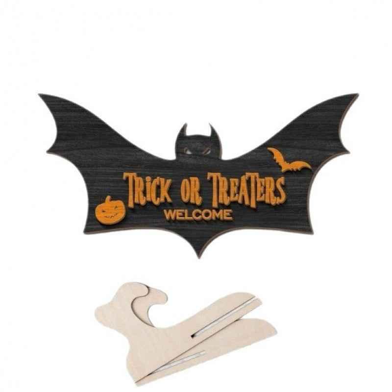 Halloween Batman Wooden Craft Desktop Prop Decorative Wooden Sign Home Decoration - Kivora