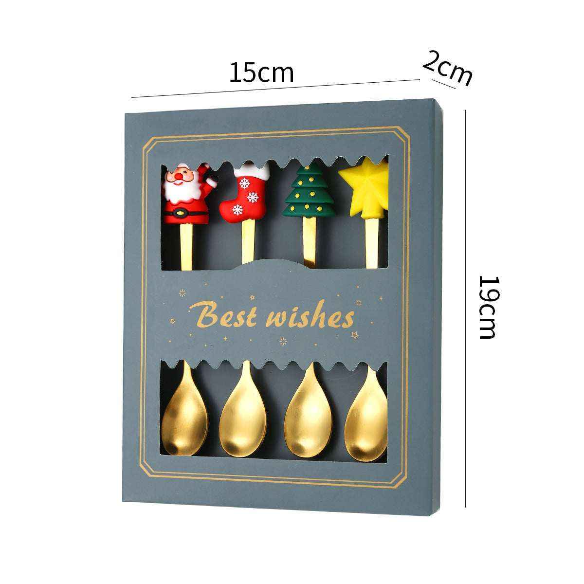 Christmas gift tableware stainless steel coffee spoon dessert spoon fork set - Kivora