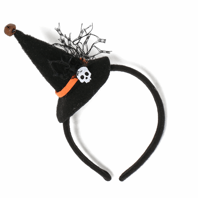 Halloween Witch Hat Headband with Spider Web & Pumpkin – Costume Hair Accessory - Kivora