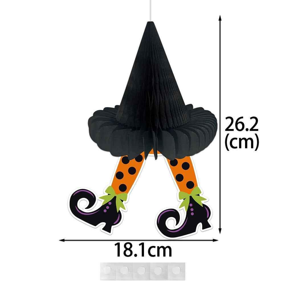 Halloween Honeycomb Ball Hanging Ornaments – 3D Pumpkin & Spider Party Décor - Kivora